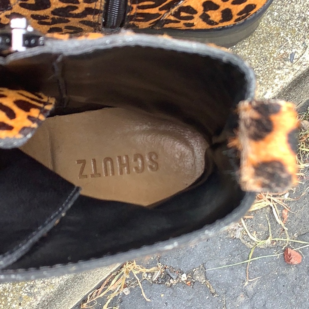 Schutz  Leopard Print Boots Women Size 6.5 B - Picture 2 of 12